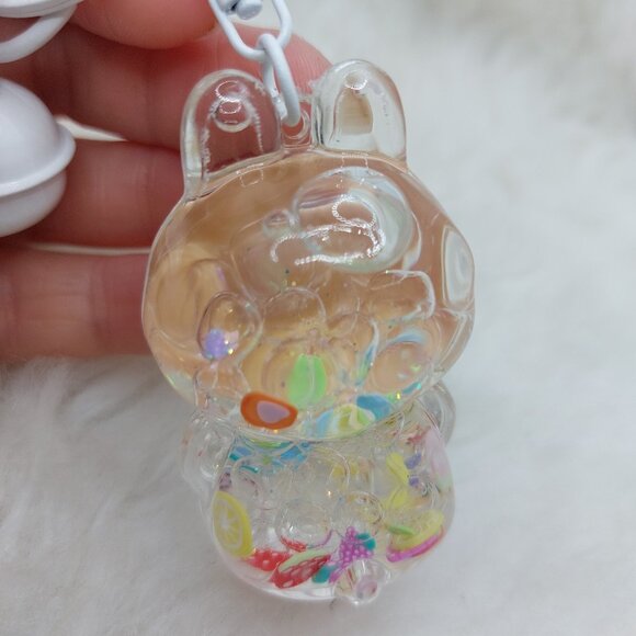 2/$19 Labubu Flowing Sand Exquisite white keychain with bell - Picture 9 of 9